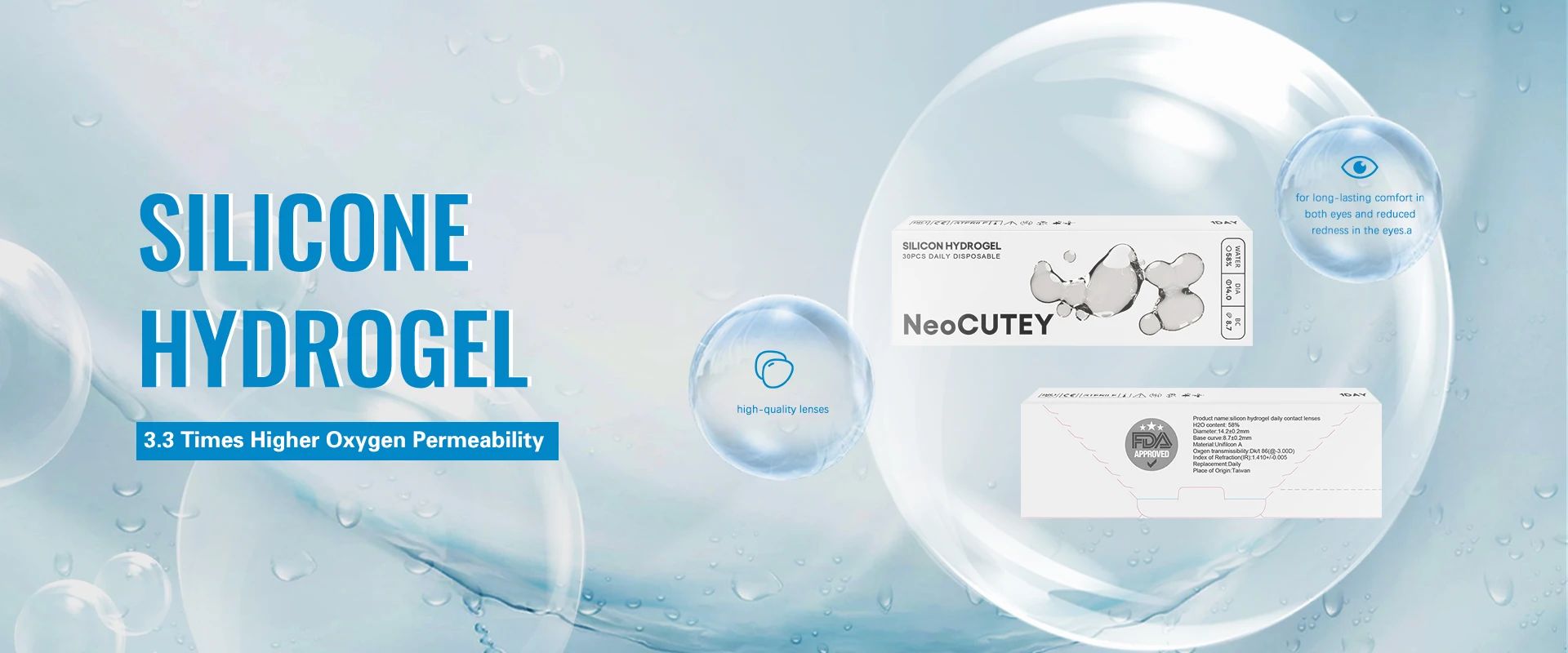 Neocutey supply high quality silicone hydrogel made contact lenses