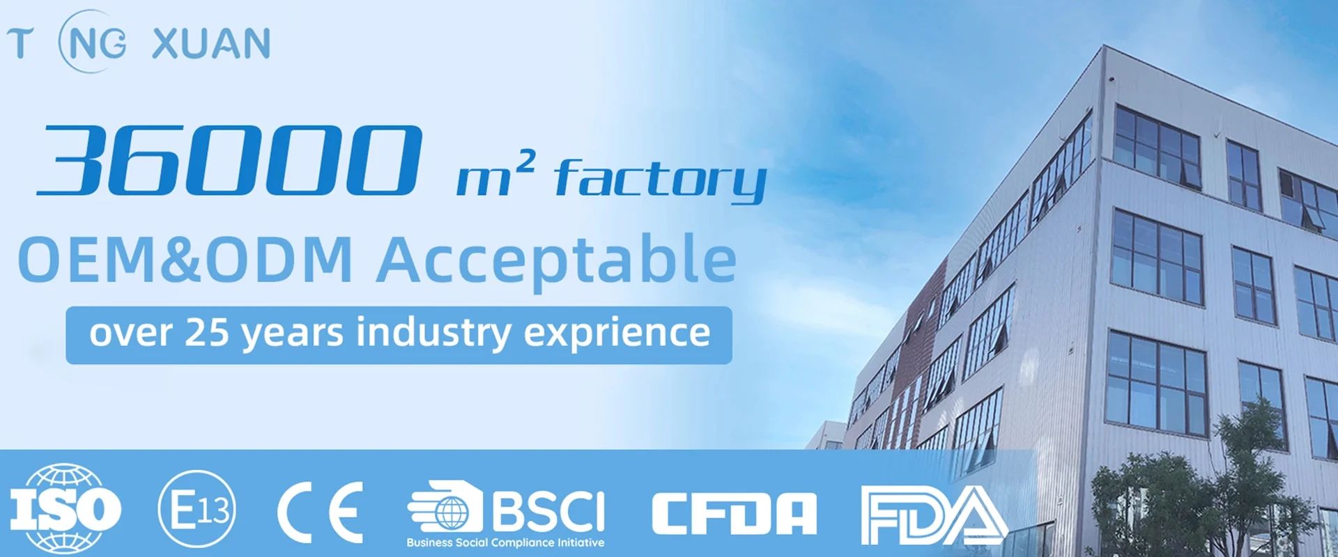 Tongxuan tech group owns a 36000 m-square factory that accepts OEM & ODM with 25 years industry experience