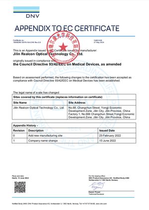 CE certification appendix